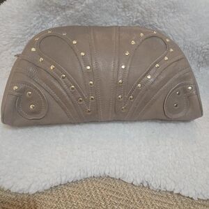 BULGA studded Geniuine leather clutch Y2K statement bag by Bulga